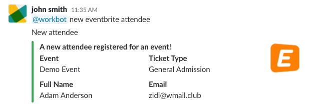 You can use Workbot for Eventbrite to track attendees!