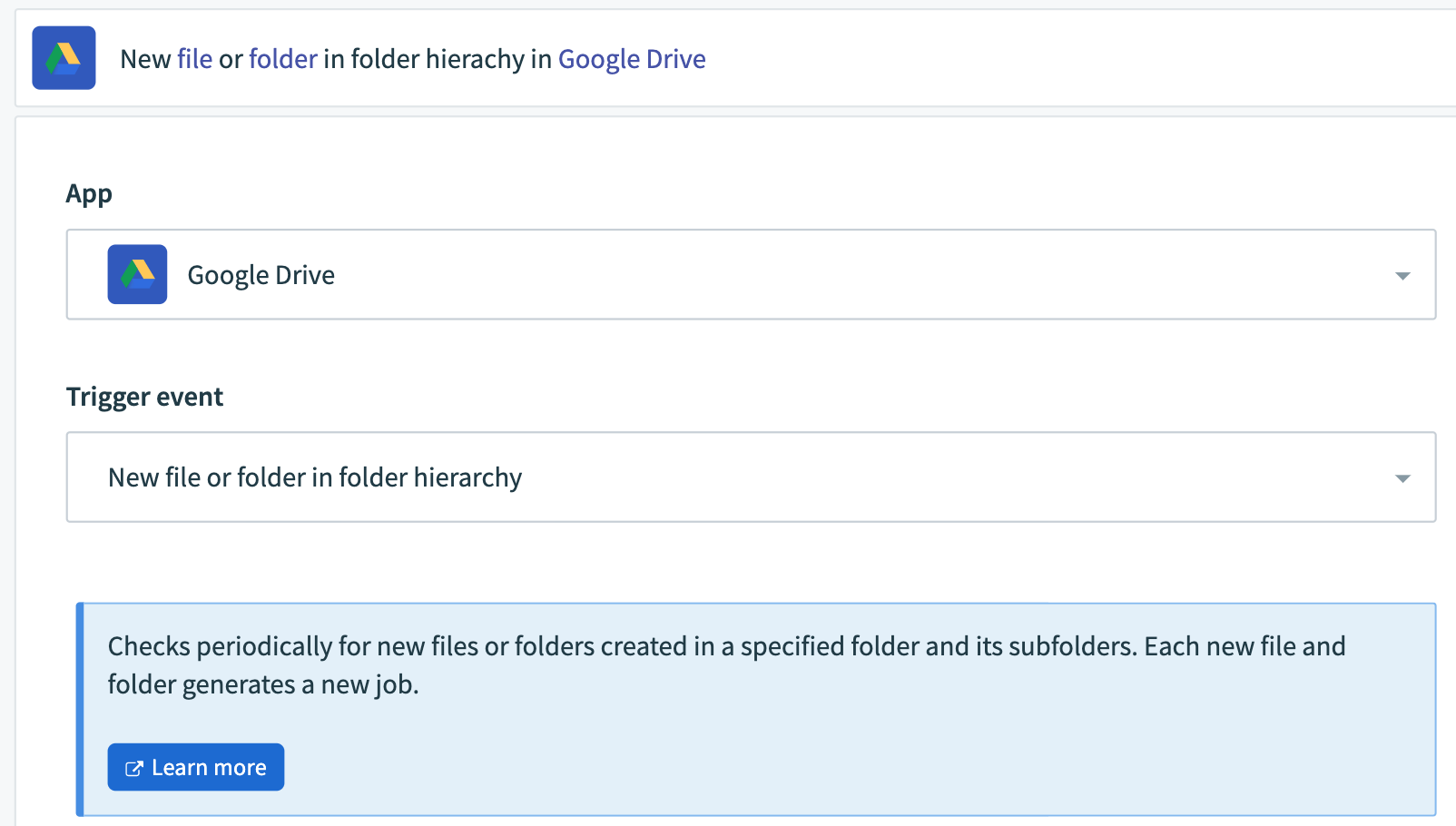 Google Drive Connector Screen