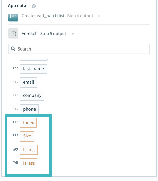 Typical datapills are visible in the App Data window