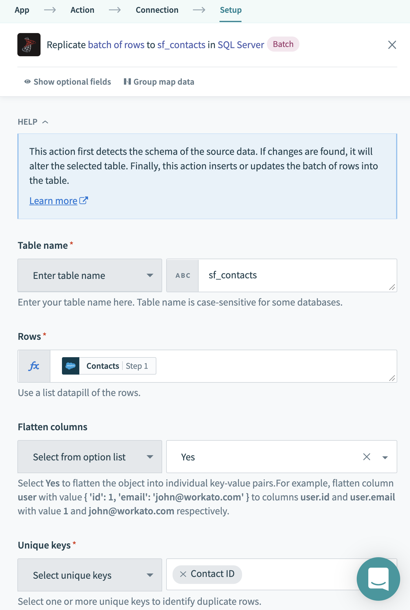 Microsoft SQL Server Setup Fields