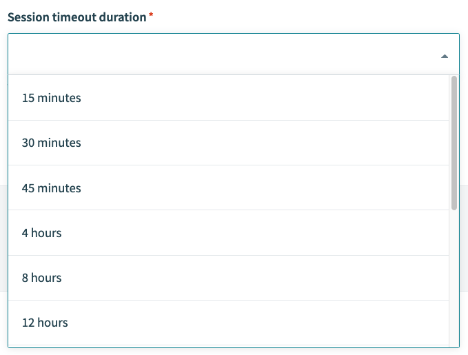 Session timeout duration