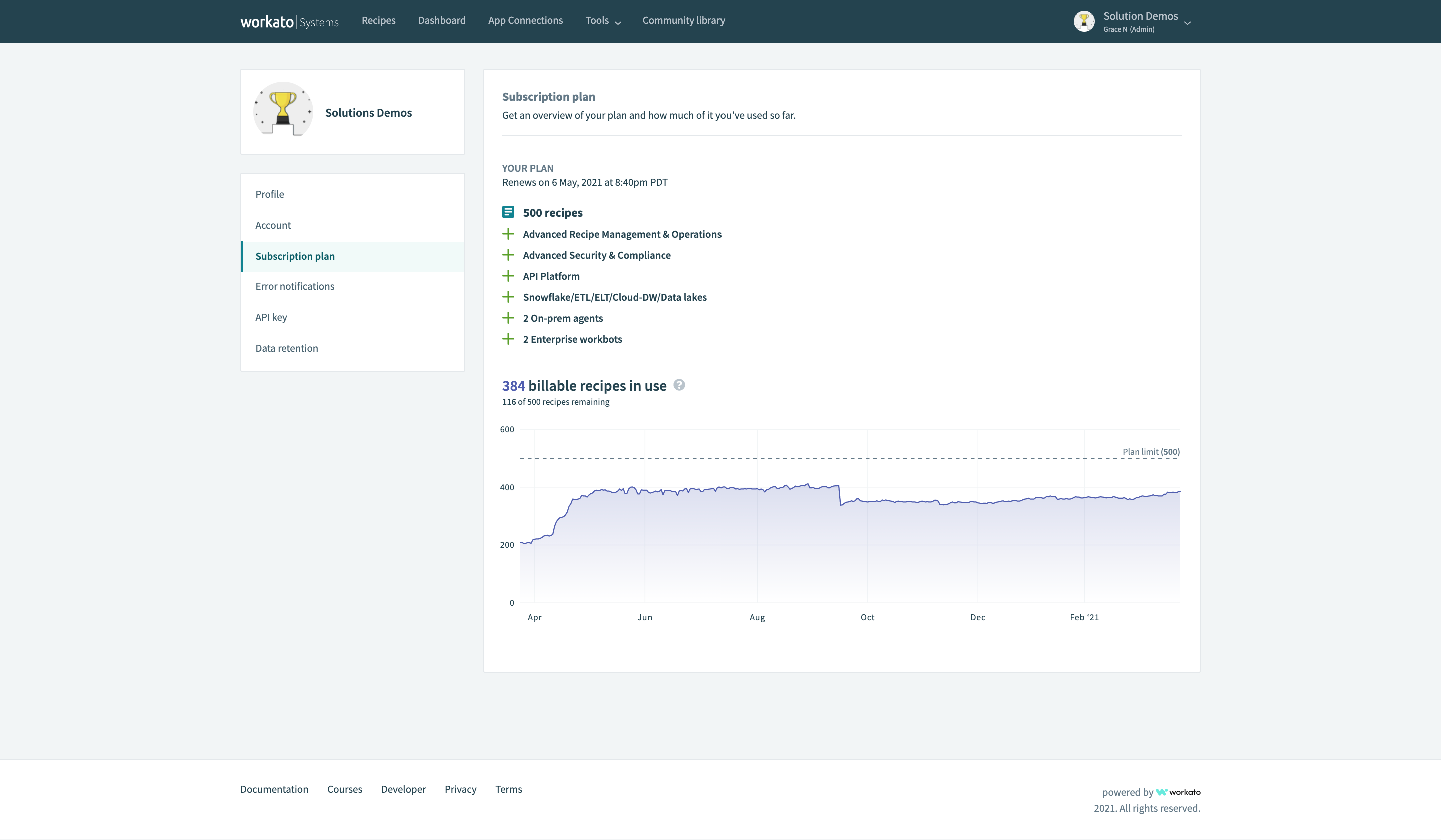 account settings to personalize