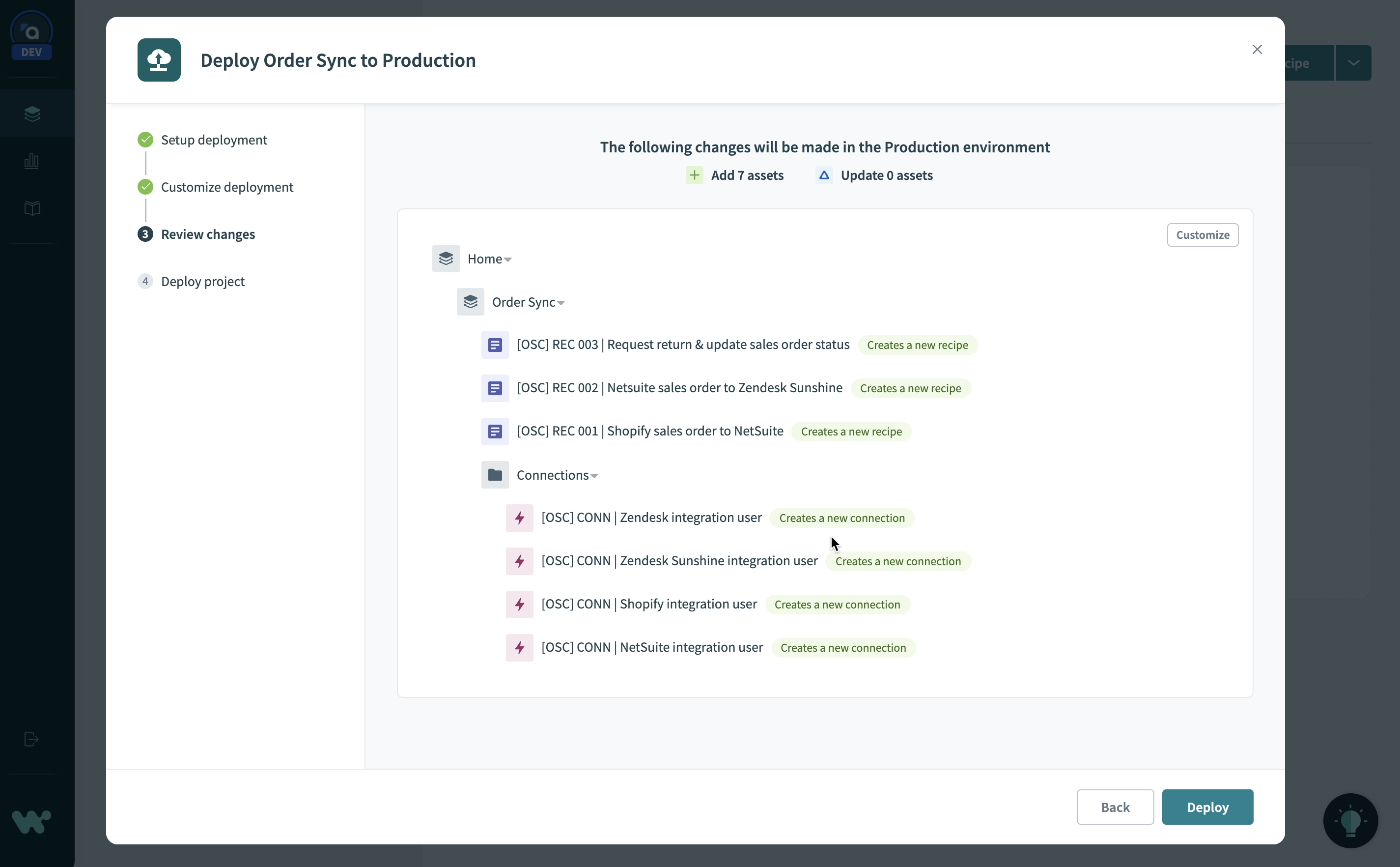 Deploying projects across environments