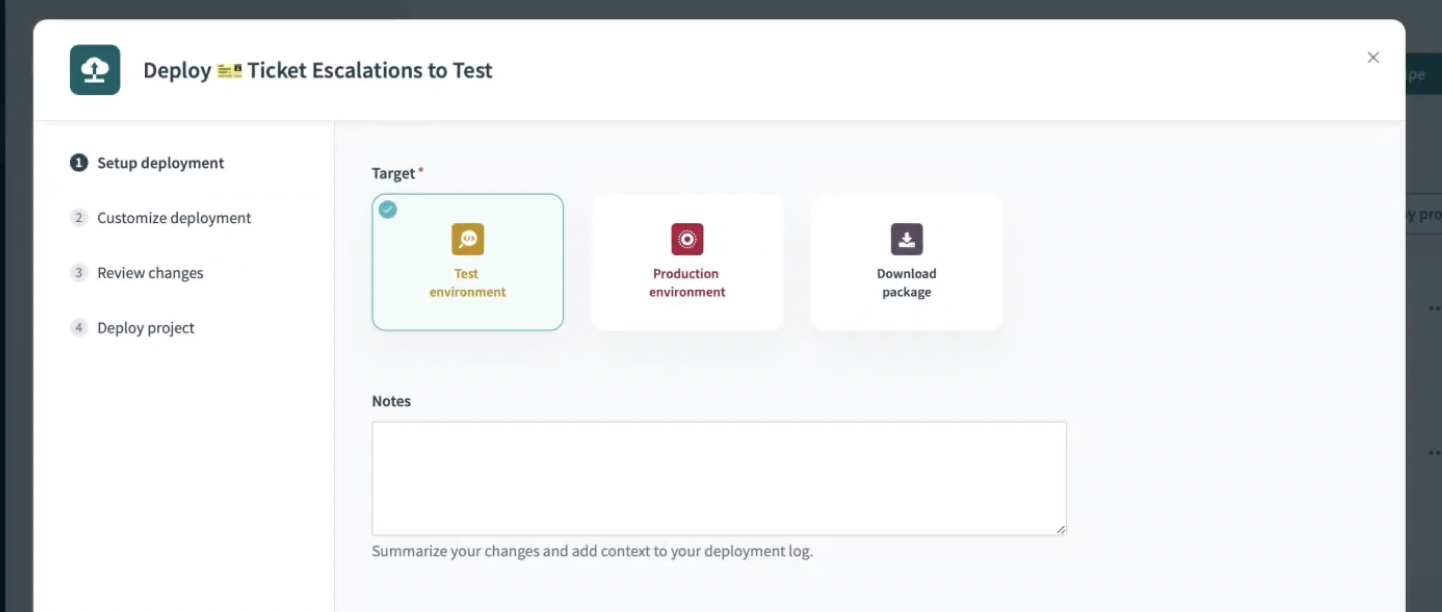 project deployment across environments