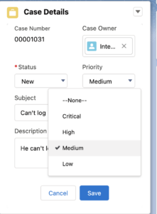 Priority field in Salesforce