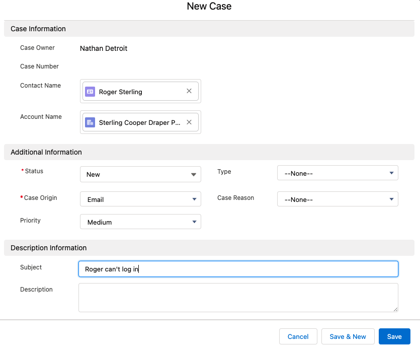 Blank Salesforce description field