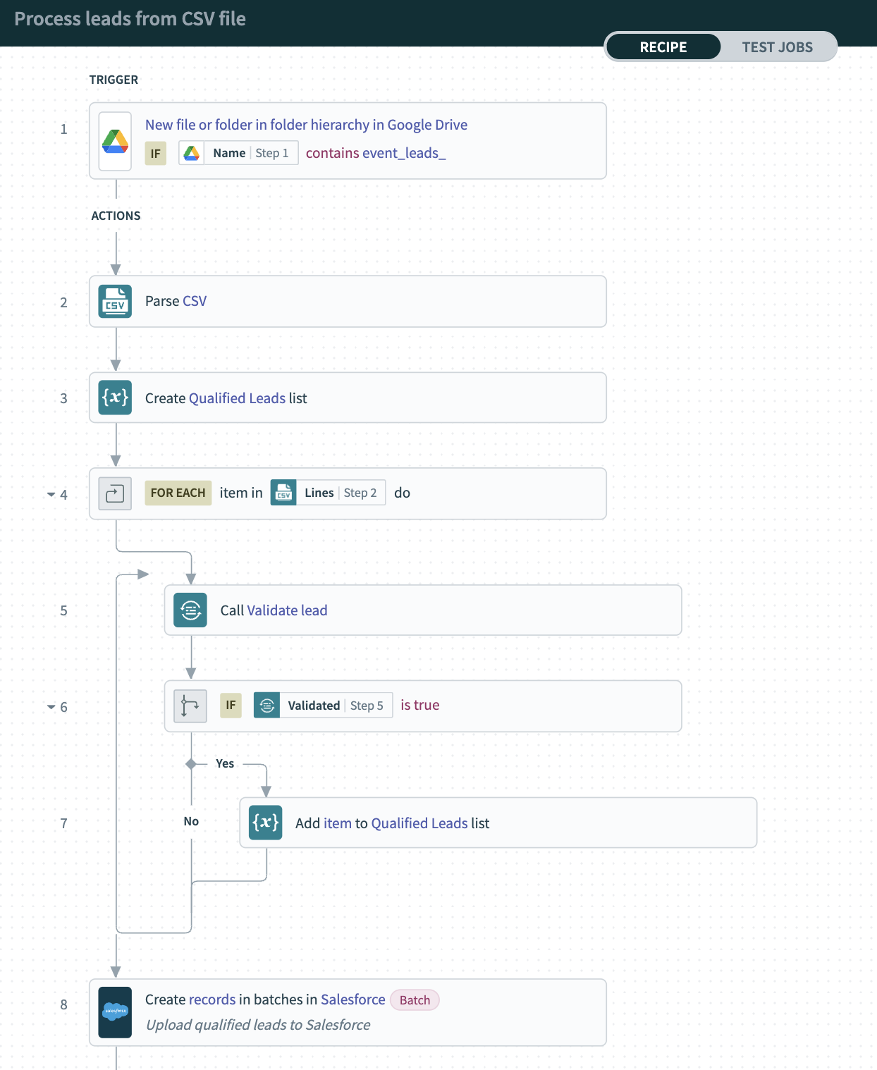 Use Repeat action to cleanse and validate the data