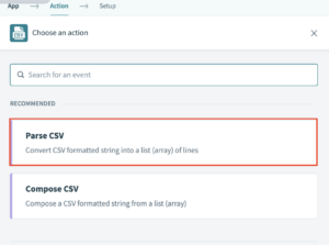 Select parse CSV