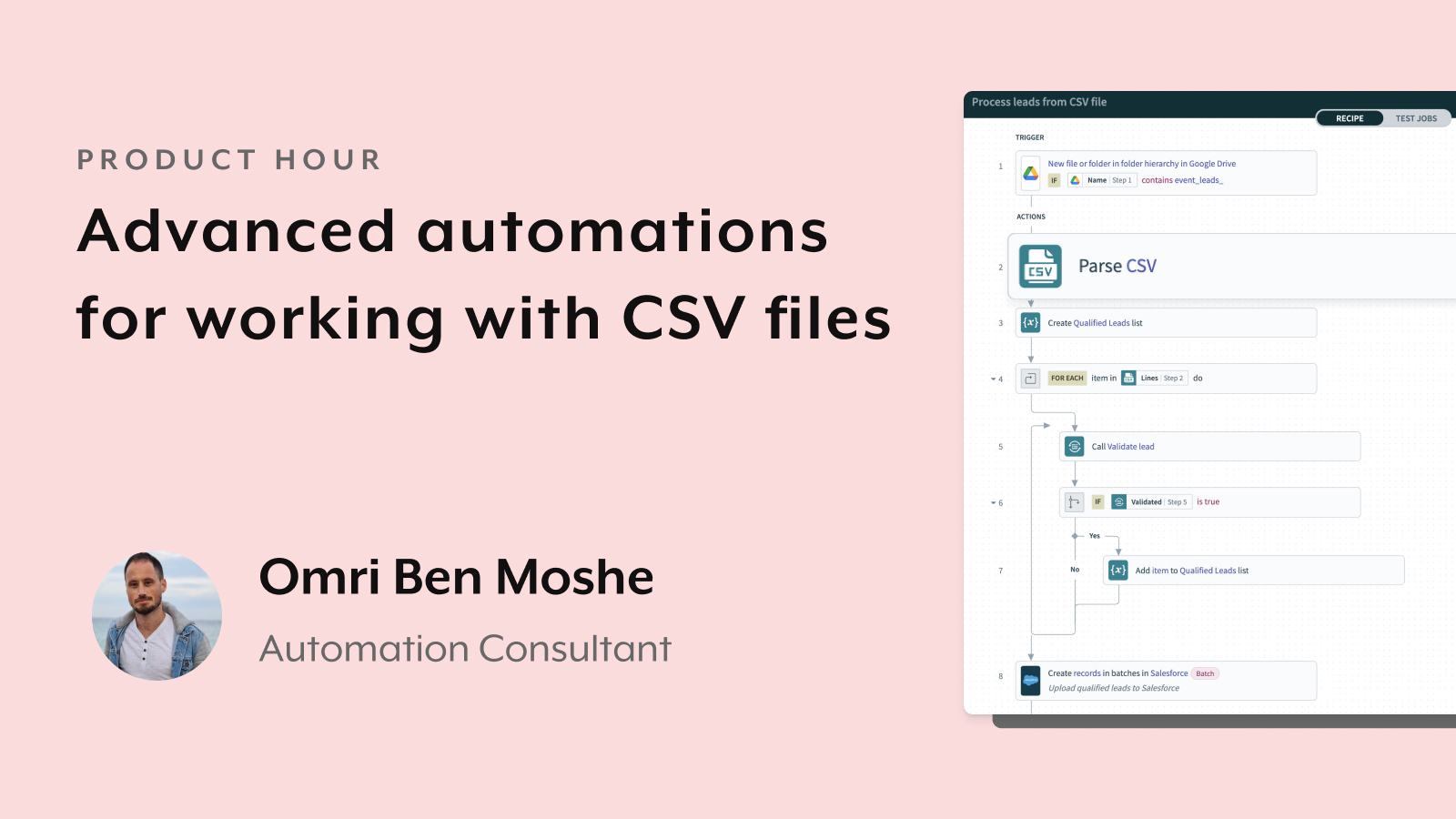 Advanced automations for working with CSV files | Workato Product Hub