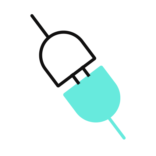 An icon of two plugs connecting